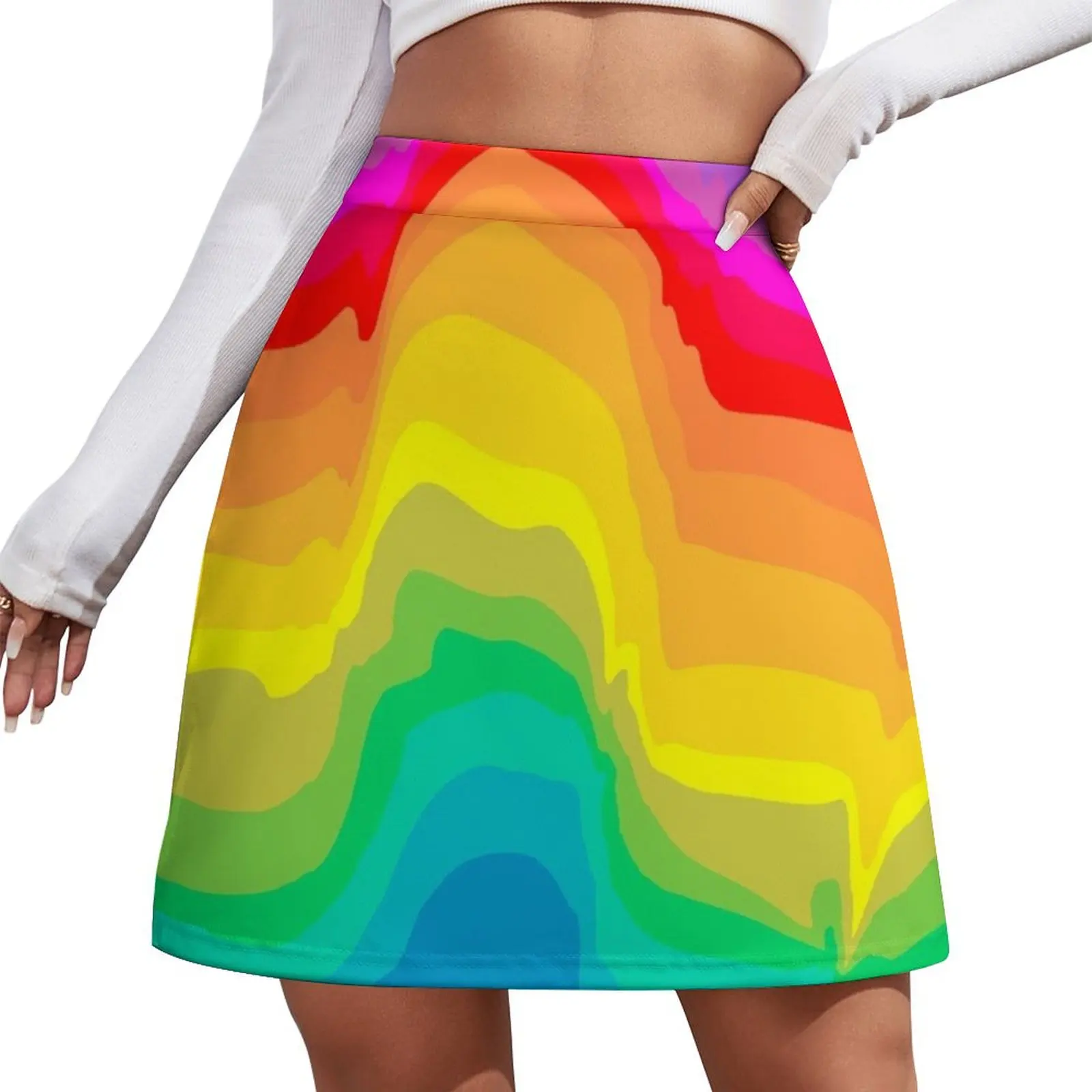 

Tickled Rainbow Mini Skirt Short skirt woman women's summer clothing 2026 Women's skirt korean style women clothing