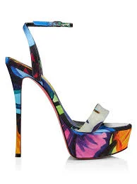 Leopard Print Satin Platform Sandals Luxury Designer Sexy Ankle Strap Women's Super High Heels Party Dating Shoes on offer view 6