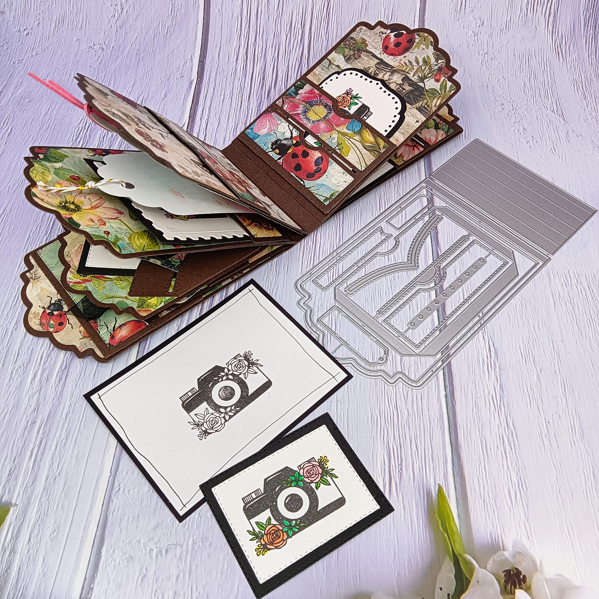 Alinacutle Metal Cutting Dies Cut Mini Album Photo Storage Etched Die Scrapbooking Paper Craft Handmade Album Card Punch Art