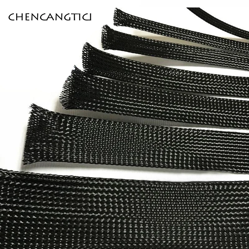 

1/5/10/M Black Insulated Braid Sleeving 2/4/6/8/10/12/14/16/20/25/30/35/40 mm Tight PET Wire Cable Gland Protection Wire Sleeve