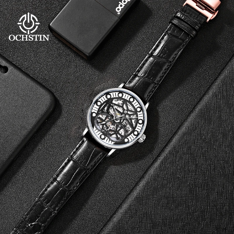 

OCHSTIN Hot Model 2024 Masterpiece Craftsman Series Trendy Personalized Swiss Skeleton Mechanical Movement Men's MechanicalWatch