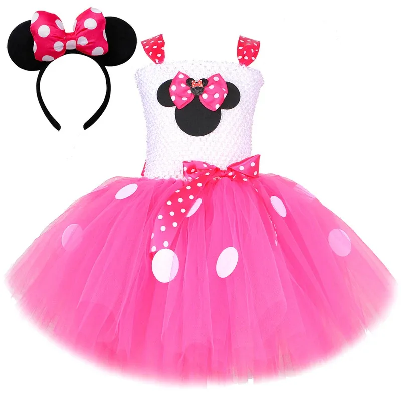 

Hot Pink Red Mini Mouse Costumes for Baby Girls Birthday Ballet Tutus for Kids Christmas Halloween Dresses Child Cartoon Outfits