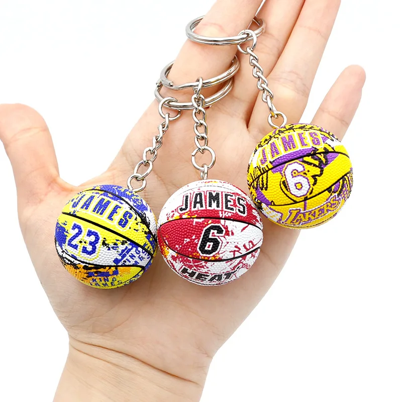 James Kobe Curry Irving Doncic basketball keychain pendant NBA Warriors Lakers merchandise men's and woman's bag pendant