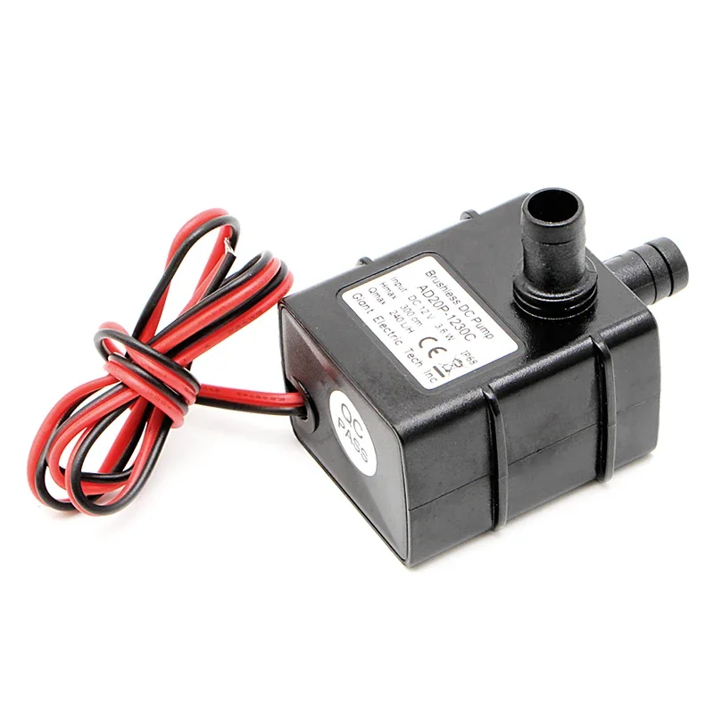 Mini DC12V 3M 240L/H Brushless Motor Submersible Water Pump 12v Water Pump 12V 4.8W Red-black connection