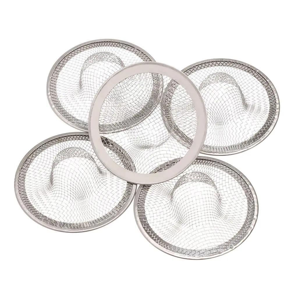 3/5pcs Stainless Steel Sink Strainer Round Shape Hair Clean Up Sewer Outfall Drain Filter Anti-blocking Waste Catcher