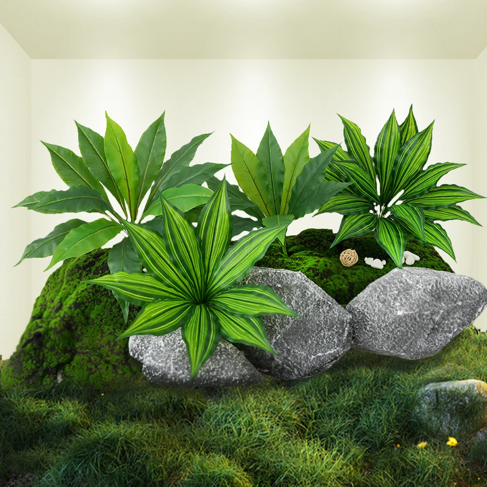 

1/2Pcs Large Fake Plants Tropical Brazilian Wood Faux Green Plants Artificial Bush Plants Artificial Ferns Evergreen