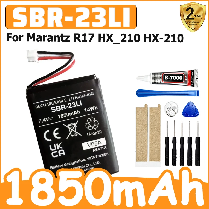 New 1850mAh SBR-23LI Battery for Marantz R17 HX_210 HX-210