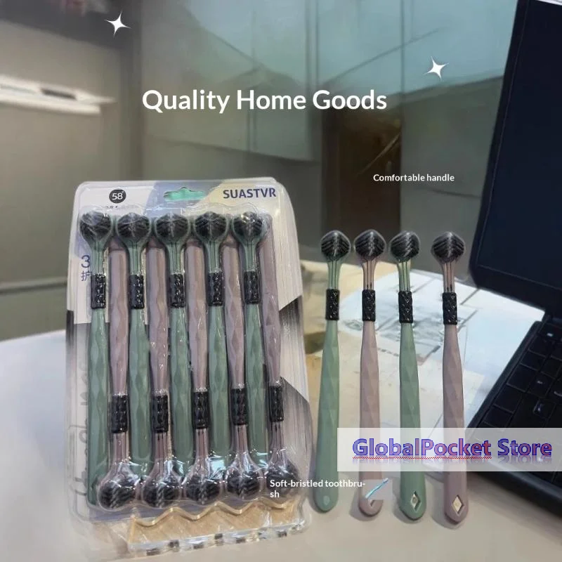 [TG823]3D Manual Toothbrush 10pcs Three sided U-shaped Soft Toothbrush for Comprehensive Oral Cleaning for Adults