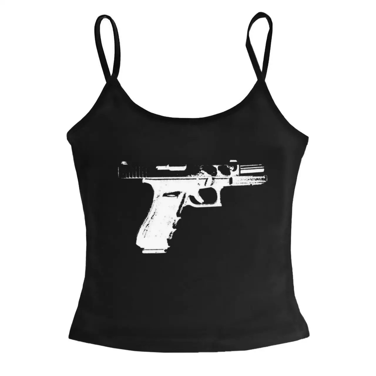 2000s Gothic Tank Top Sexy Women Summer Camis Punk Y2K Harajuku Sleeveless Printed Tights Vest Femme Streetwear Graphic EMO Girl