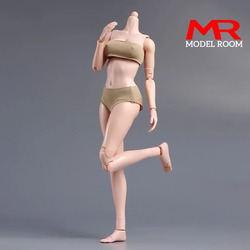 1/6 Maßstab Weiblicher Weißer Weizenfarbener Körper mit Flexiblen Gelenken, 12" Kleine, Mittlere, Große Brust Actionfigur-Puppe, Passend für 1:6 Kopfskulptur – Detail 2