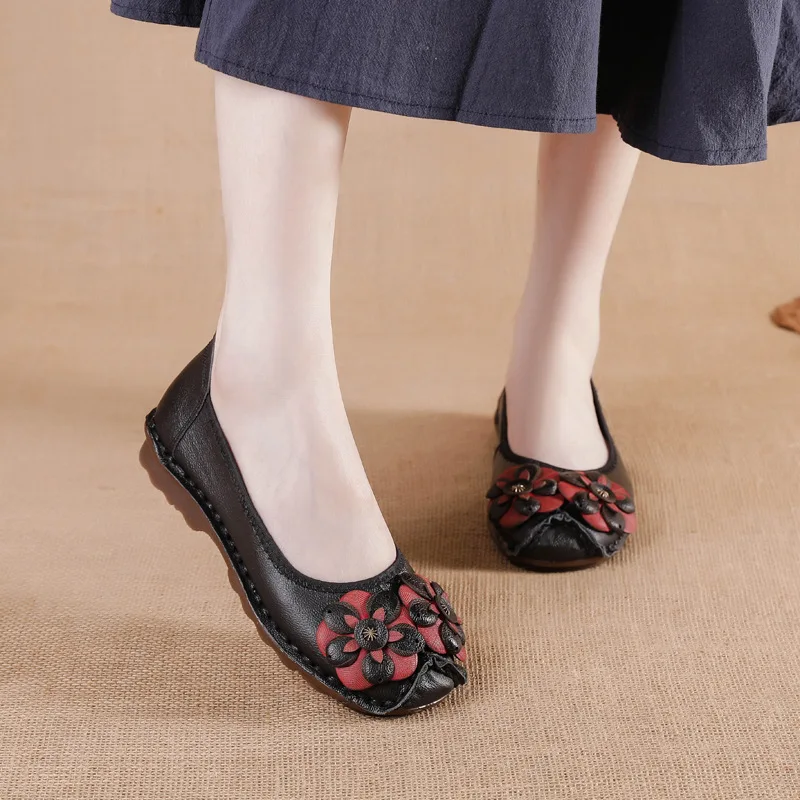 GKTINOO mocassini in vera pelle per donna 2024 Flower Woman Flats mocassini Femme mocassini da donna primavera estate Slip-On Shoes