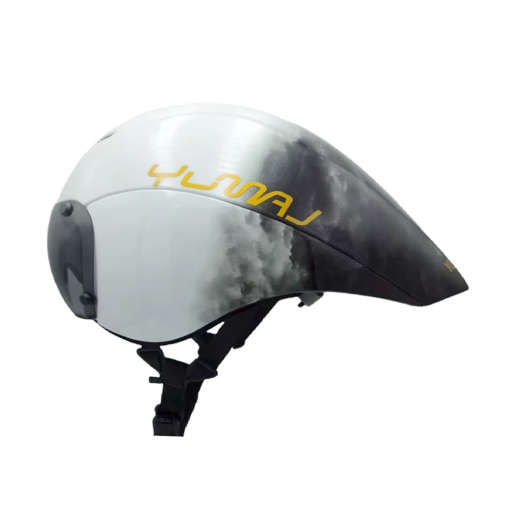 New Goggles Bicycle Helmet Aero TT Triathlon Ultralight Cycling Helmets for Road Bike Racing Riding Lens Sun Glasses Helmet