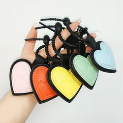 5 Colors Heart-shaped PU Leather Key Chains for Women Cute Heart Keyring Accessories Handbag Decoration Car Keychain Wholesale