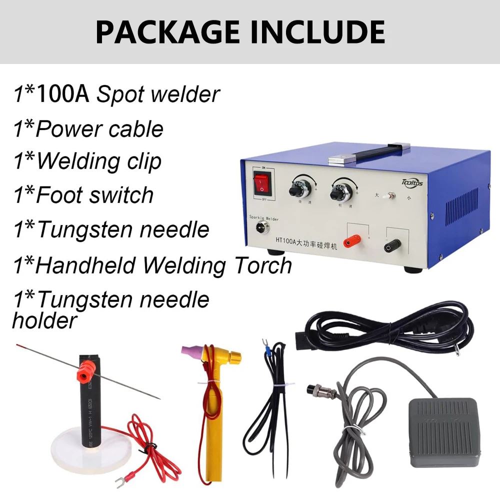 Spot Welder 100A  Jewelry Pulse Spot Welding Machine Welder Electric DIY Soldering Tool For Gold Silver