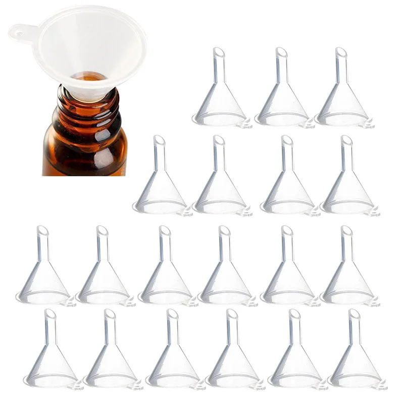 100pcs/lot Mini Plastic Funnel Small Mouth Liquid Oil Funnels Laboratory Supplies Tools School Experimental Supplies