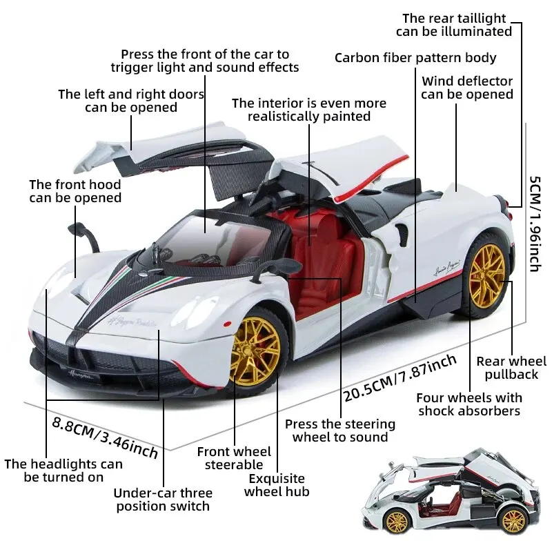 1:24 Scale Pagani Alloy Car Model, /Boyfriend/birthday Gift, Supercar Model Fashion Accessories