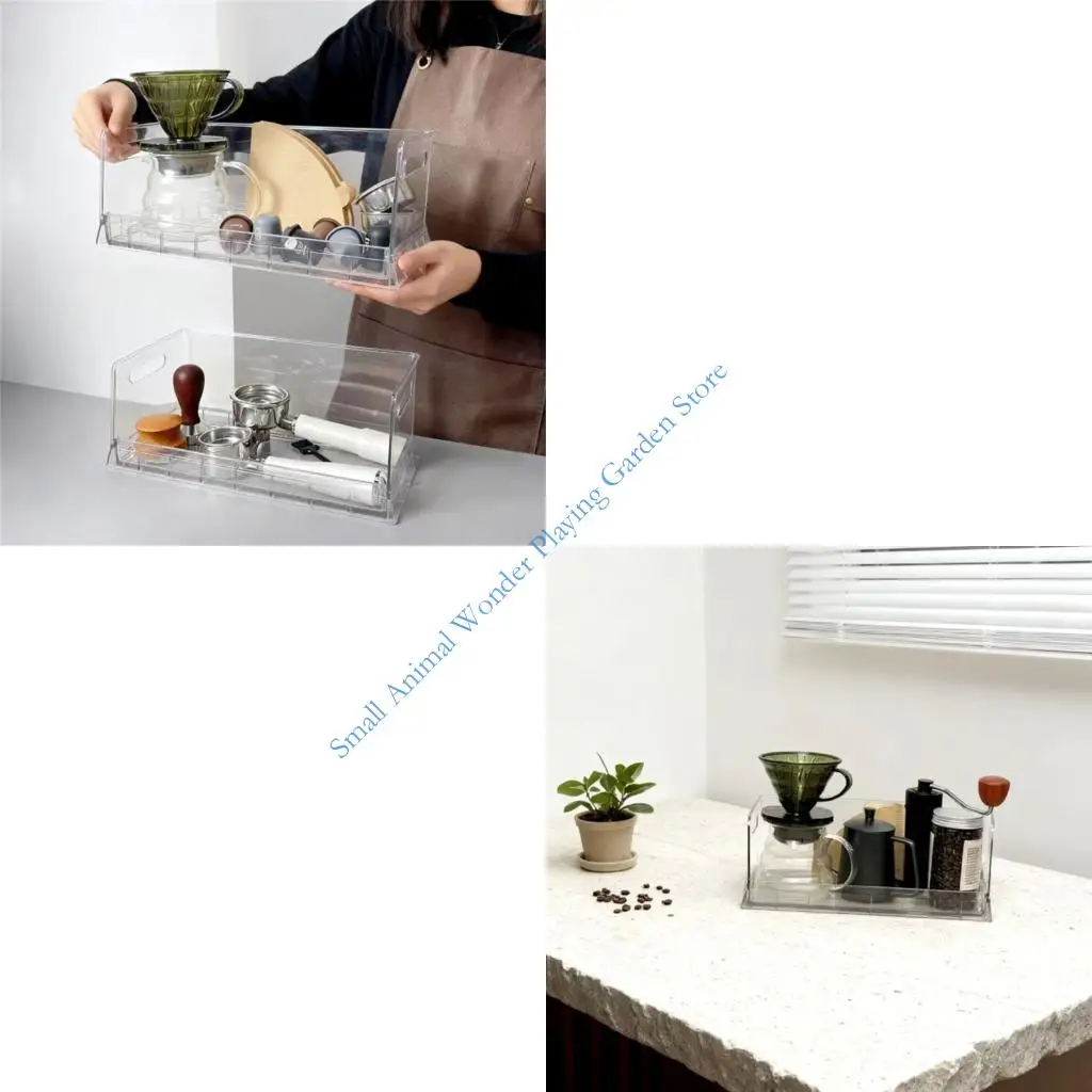 

C9GC Штабелируемая стойка для кофе в капсулах, компактная конструкция, прозрачная полка для органайзера для кухонных столешниц