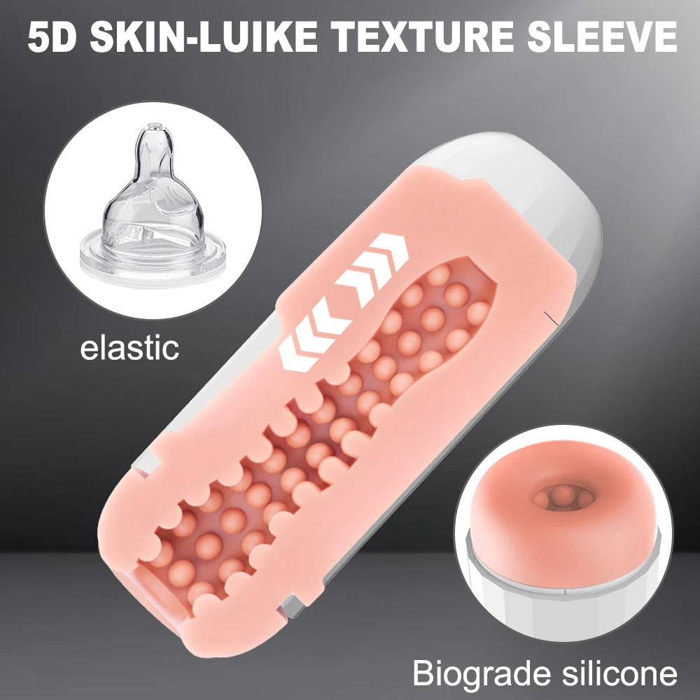 Male Masturbators Hands Free Automatic Sucking Stroker Blowjob Masturbation Machine 3D Textured  Penis Pump Sex Toys for Men