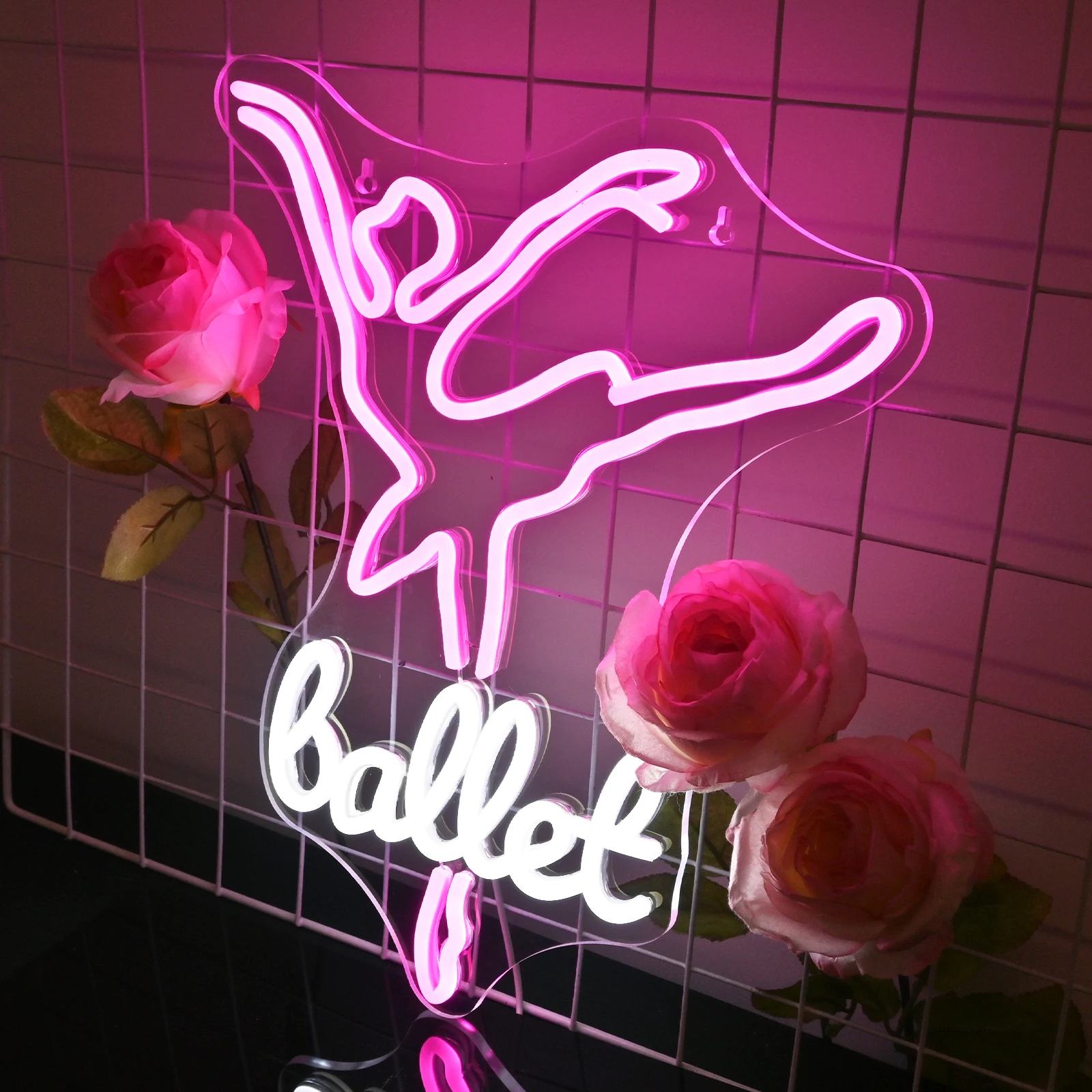 Dancing Led Neon Light Ballet Neon Sign for Dance Room Wall Decor Ballet Academy Girls Club Ballet Classroom Bedroom Party Decor