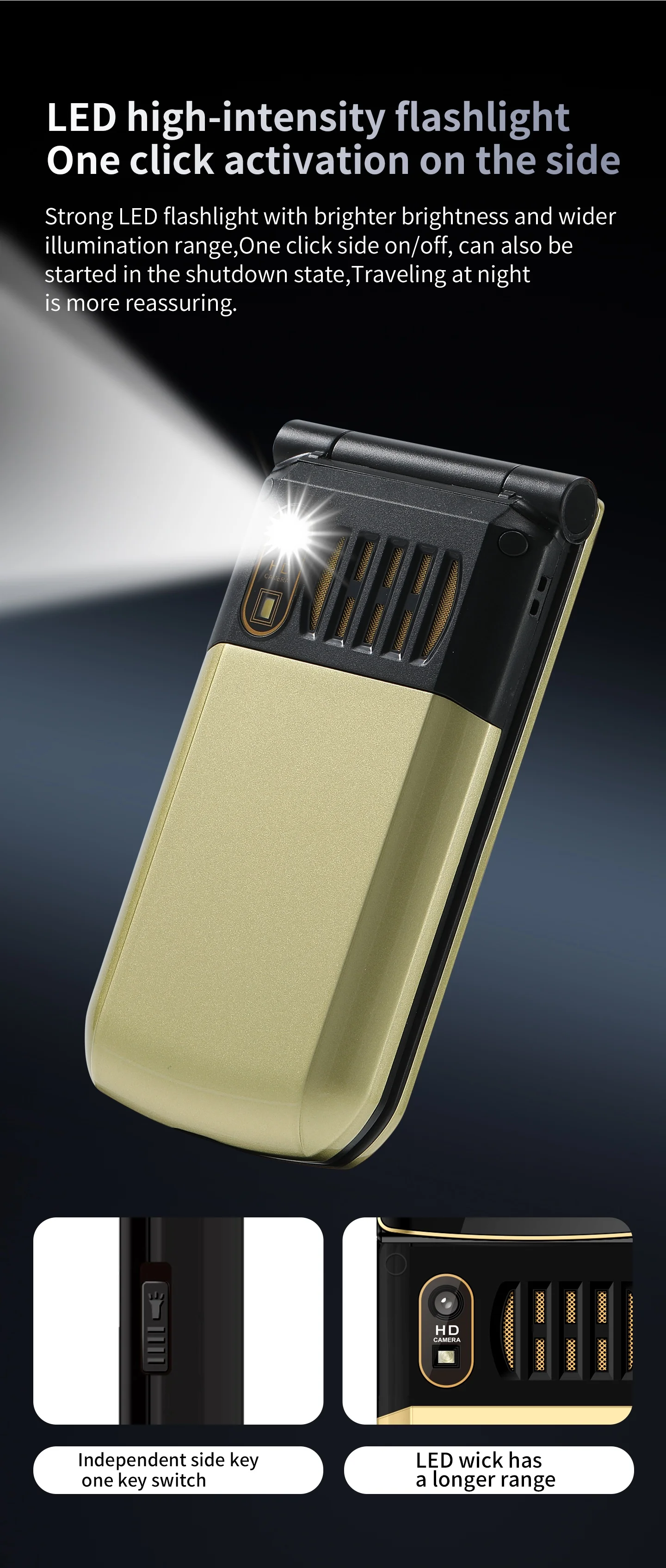 S7A 2G YEEMI Flip CellPhone 2.4inches MTK HD Screen GSM Dual SIM Card 1000mAh Mp3 Mp4 FM 8W Camera Type-C 2G Mobile Phone