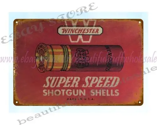 Super Speed shotgun shells ammo hunting metal tin sign game load ammogun