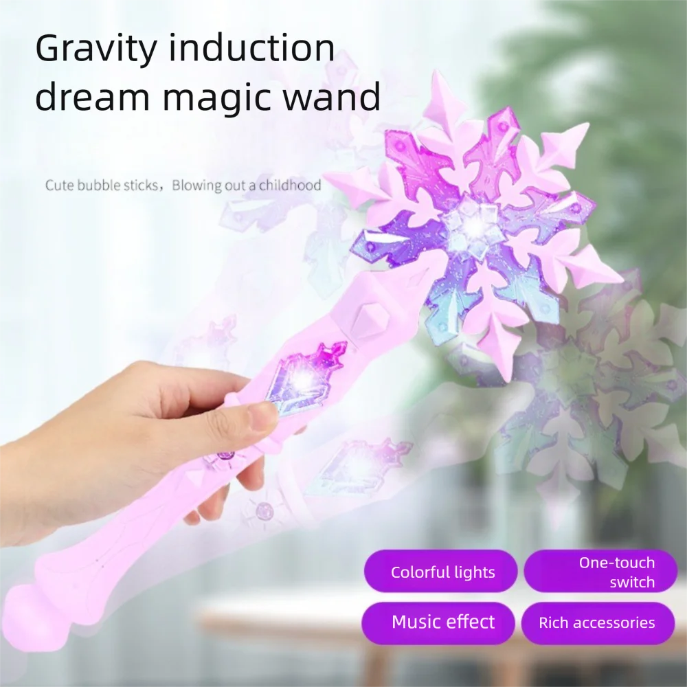 New Snowflake Magic Glowing Wands Music Simulation Flashing Light Sticks Lighting Children's Flashing Gifts view 3