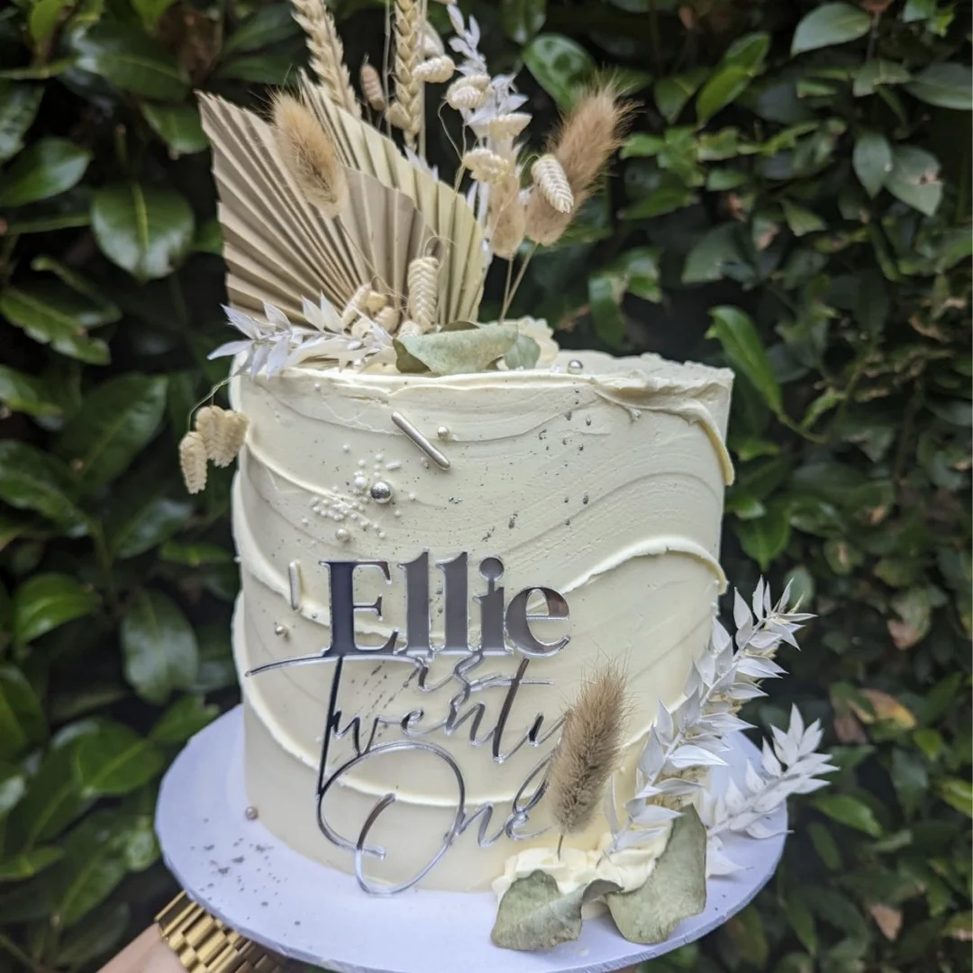 1PC Custom PMMA Cake Topper - Personalized Name & Number Accessory | Laser Engraved Premium Metallic DIY Gift for Celebrations image 2