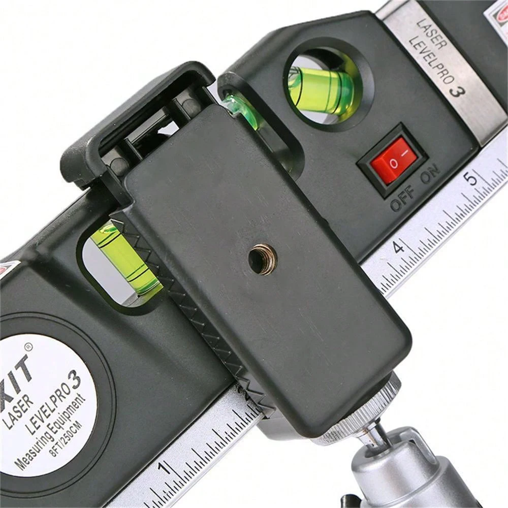 ระดับเลเซอร์อเนกประสงค์เลเซอร์ Leveler Horizon แนวตั้งวัด Aligner เครื่องมือ Cross Line เลเซอร์ 8FT/2.5M วัดเทป