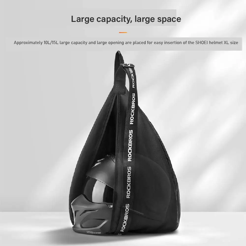 ROCKBROS Motorcycle Helmet Bag, Portable Backpack Storage Bag, Mesh Pocket For Storing Items, Electric Bike Commuting Backpack