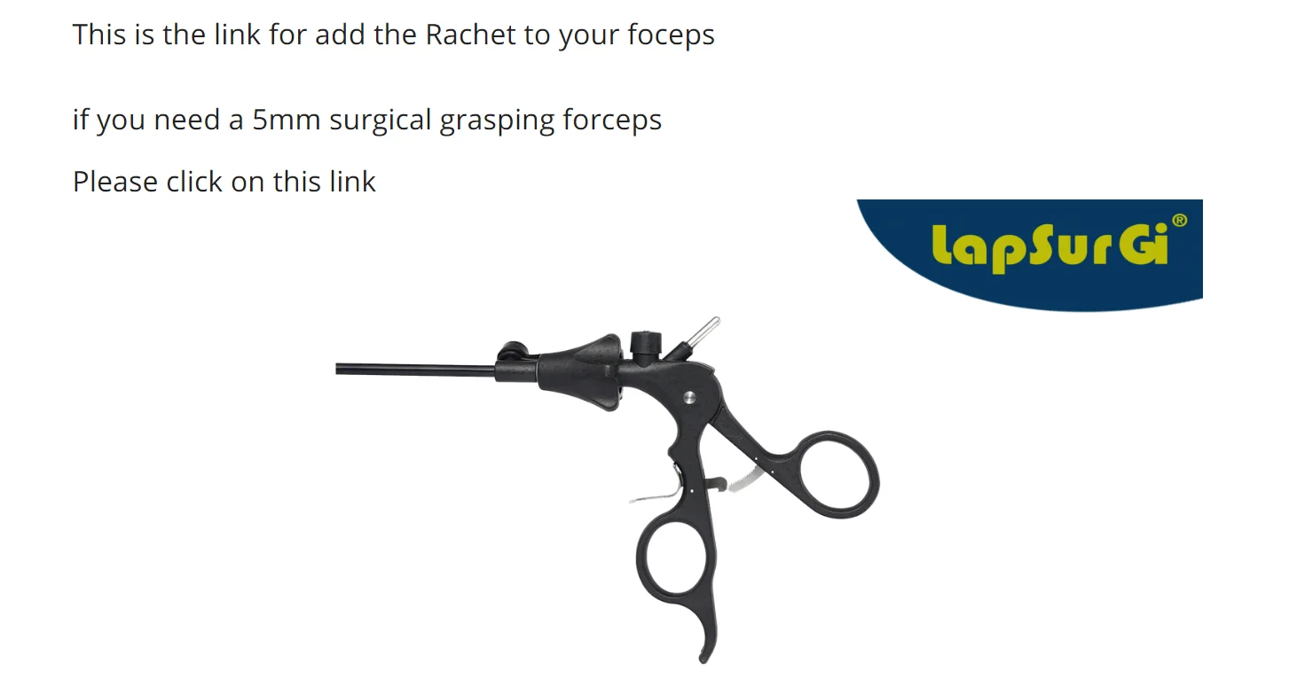 5Mm Grasper Forceps Rachet (Het Moet Worden Gekocht Met Een Pincet)