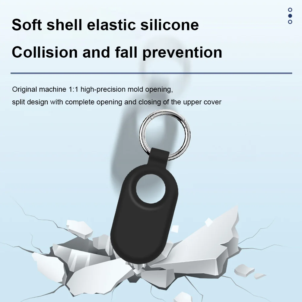 Silicone Case Protective Case Anti-Drop Protective Cover Waterproof Anti-Scratch with Keychain for Samsung Galaxy SmartTag2