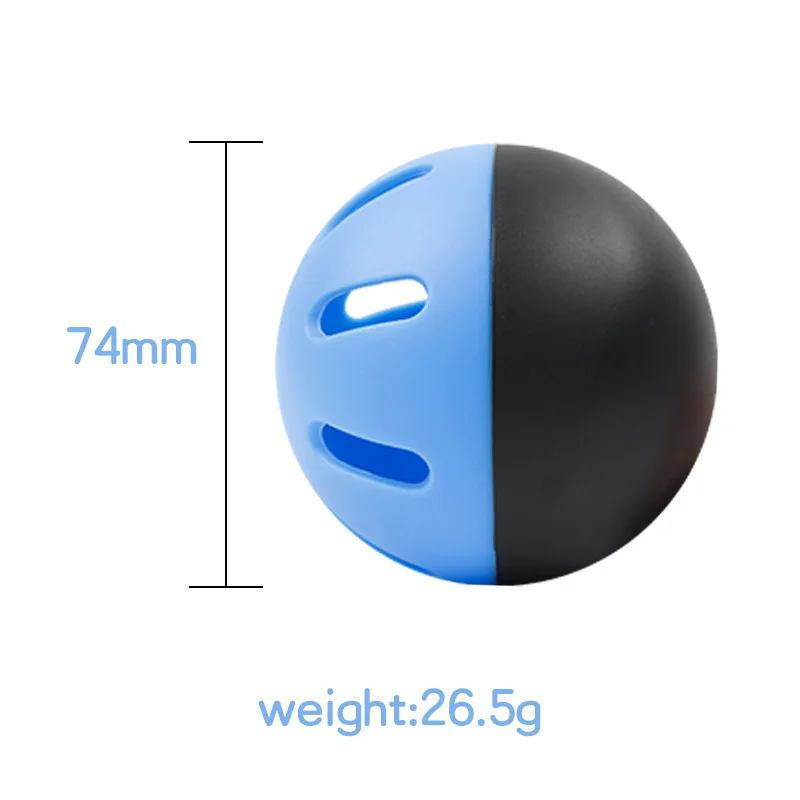 5 Bolas de Treino de Beisebol 74MM Super Macias para Uso Interno e Externo, Bolas Auxiliares de EVA com Furo Oco, Pretas e Azuis (Duplas)