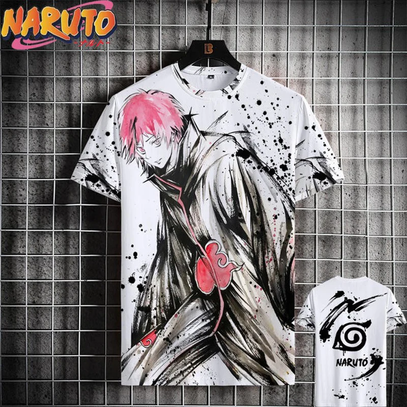 MINISO Men's T Shirt Japanese Anime 3D Prints Summer Casual Short Sleeve Tees Street Oversized Clothing Fashion Cartoon T-Shirts image 4