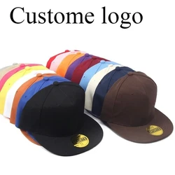 Custom Logo Print Snapback Hat Fashion Outdoor Sunshade Hat Solid Color Breathable Logo Embroidery Hip Hop Sports Baseball Caps