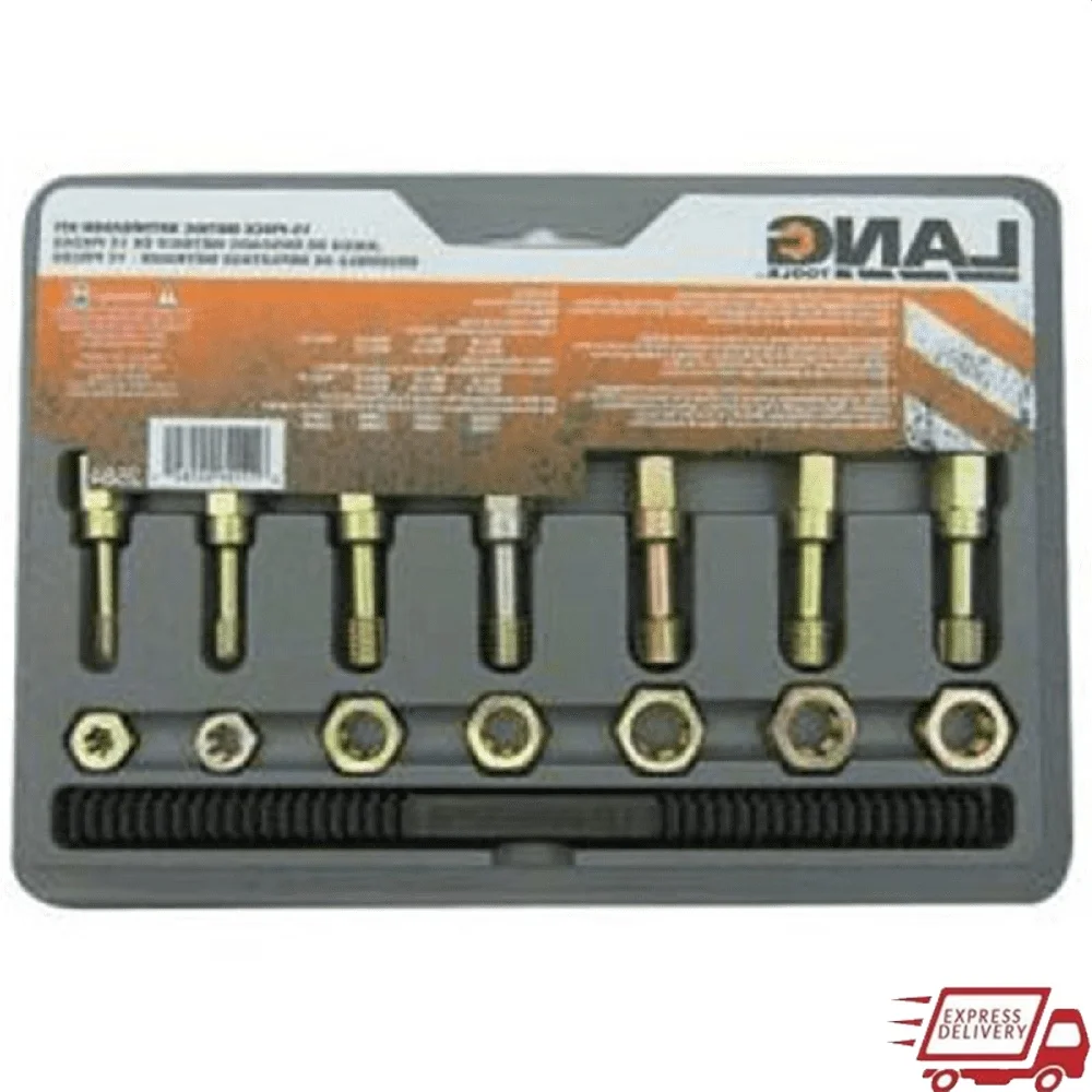 

15-Piece Metric Thread Restorer Set with Rethread Dies Taps and File Repairing Damaged Internal External Threads on Nuts Bolts