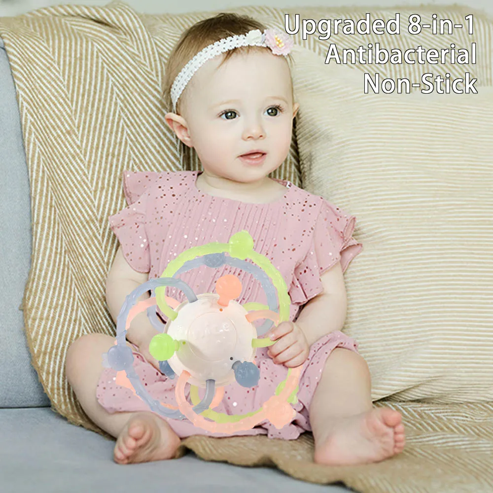 Rattle Soft Silicone Baby Grab Ball Chewable Manhattan Round Ball Round Ball Teethers Hand Grab Ball Infantil