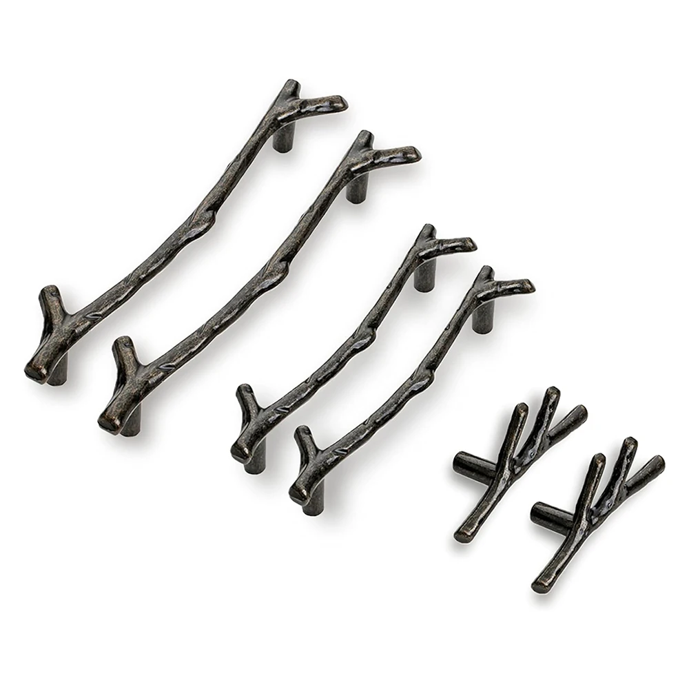 Tree Branch Handle Zinc Alloy Vintage Drawer Handles Cupboard Knob Pulls Cabinet Furniture Hardware Door Knobs 5 Colors