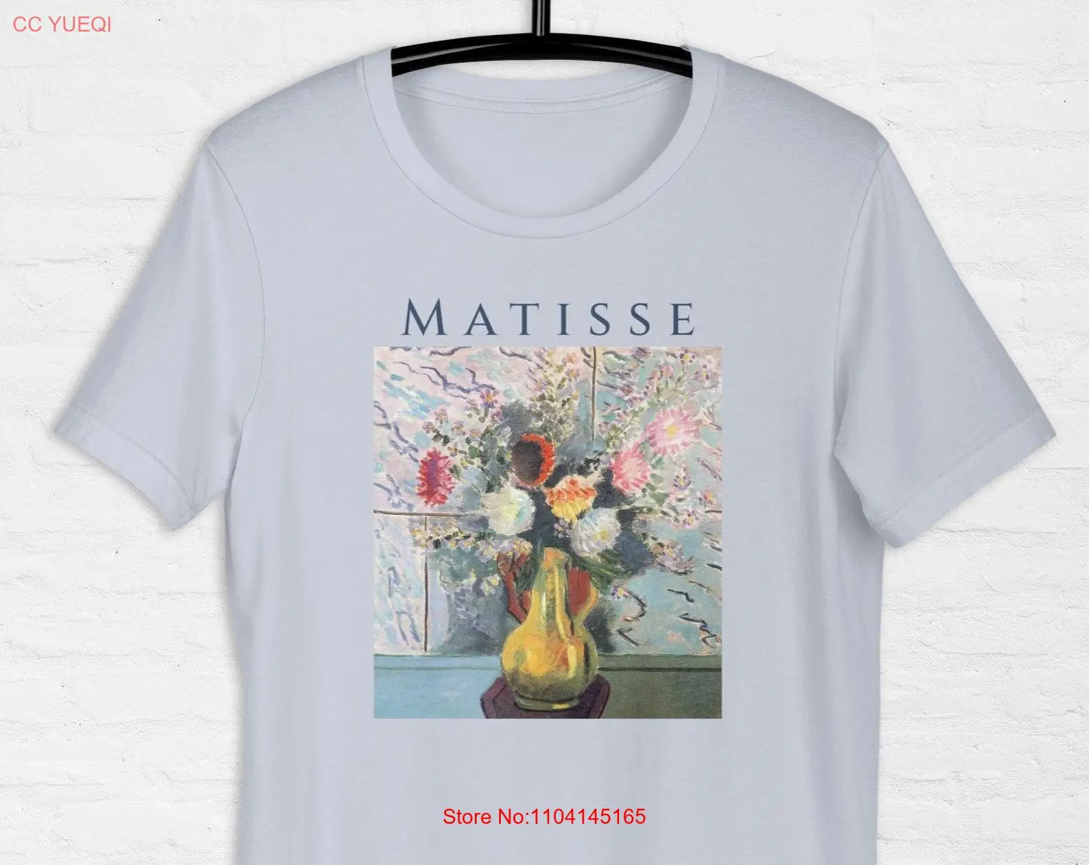 T shirt Henri Matisse Still Life Yellow Vase with Flowers Floral Artwork Art Clothing flower drawing aesthetic For Lover