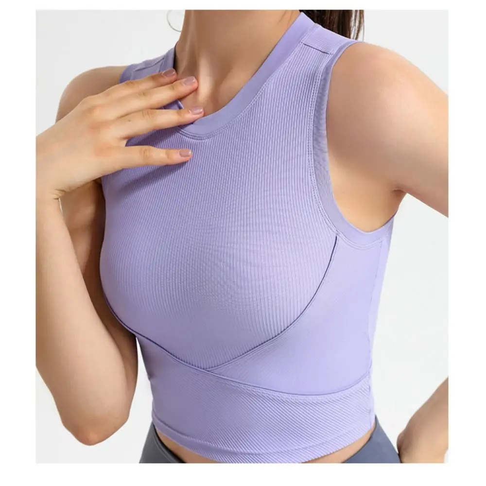 Full Coverage Sports Bras Trendy Premium Quality Removable Padded Crop Top Sleeveless Shirts Sports