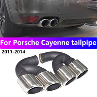 1 pair for 2011-2014 Porsche Cayenne exhaust pipe upgrade GTS stainless steel black muffler tip nozzle