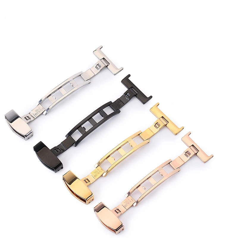 Ремешок для часов 14 мм, 16 мм, 18 мм, 20 мм, цветной ремешок, серебряная пряжка для часов-бабочки, застежка-пресс и универсальные аксессуары для часов