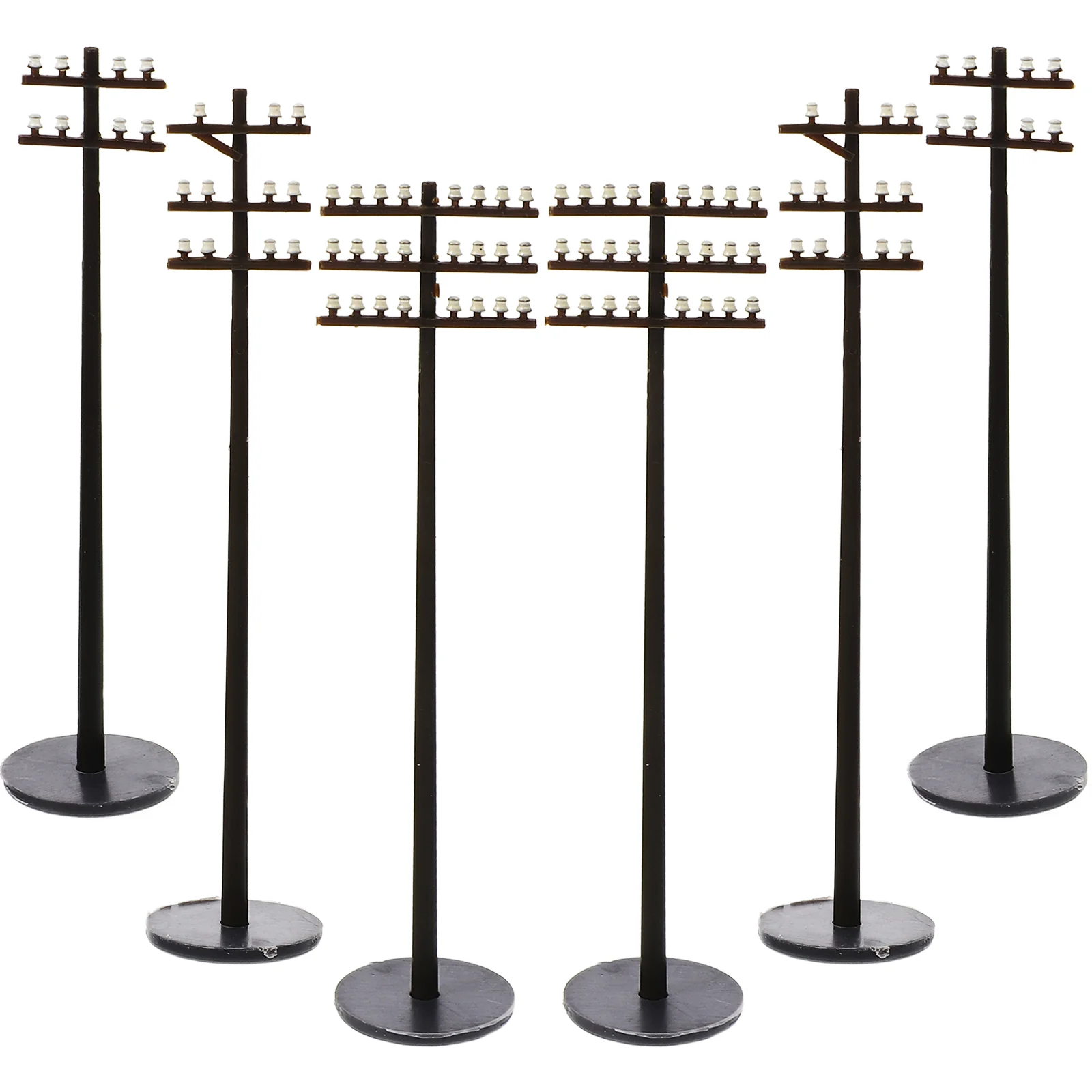 6 Pcs The Black Phone Micro Landscape Telephone Pole DIY Telegraph Poles Models Sand Table Decor Microlandscape Decoration Miss