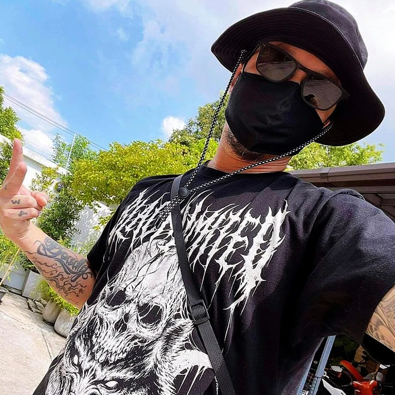 الأوروبية والأمريكية الشارع نمط الهيب هوب قصيرة الأكمام العصرية الرجال القطن الخالص فضفاض حجم كبير تي شيرت تقليدي الأعلى للسمين #4