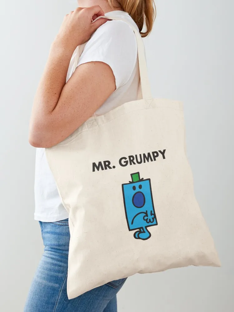 Mr. Grump tas Tote untuk pantai tas wanita tas kustom kanvas Tote