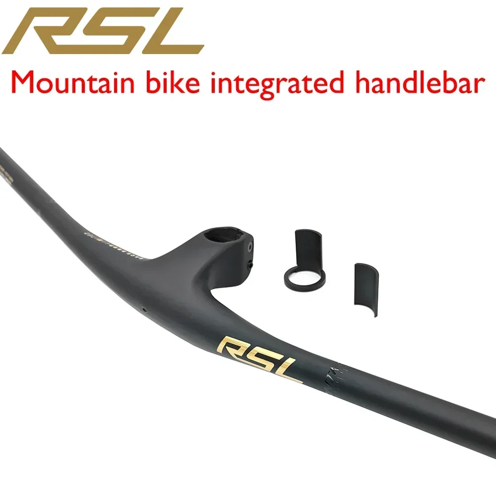 RSL Integrated Full Carbon Handlebar, 13 ° Stem,  sem logotipo, Cockpit, MTB, 70mm, 80mm, 90mm x 750mm Mountain Handlebar