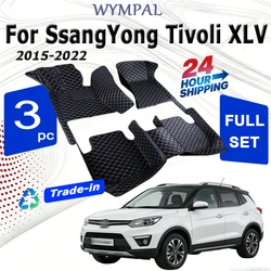 Car Floor Mats For SsangYong Tivoli XLV Air Grand LUVi 2015~2022 Protective Pad Luxury Mat Rugs Leather Carpets Car Accessories