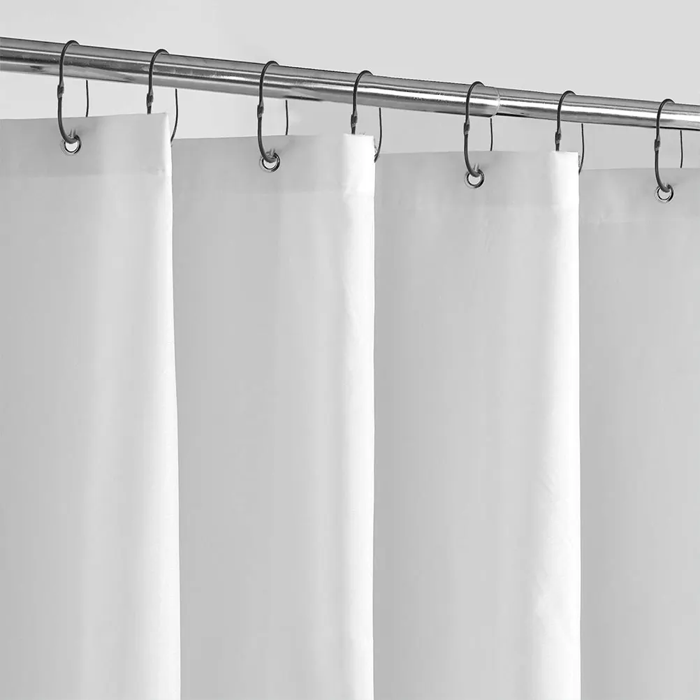 

12pcs Shower Curtain Hooks Heavy Duty Oval Rings Iron Black Easy Clean Decorative Bathrooms Curtains Sliding Smooth Home Styles