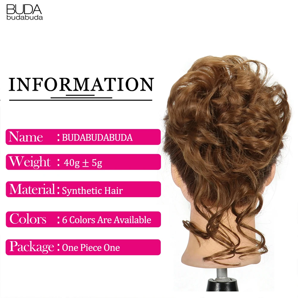 Peluca sintética de Chignon Topknot, banda elástica resistente al calor, extensiones de donas de pelo rizado, accesorio para mujer, pieza de cabello