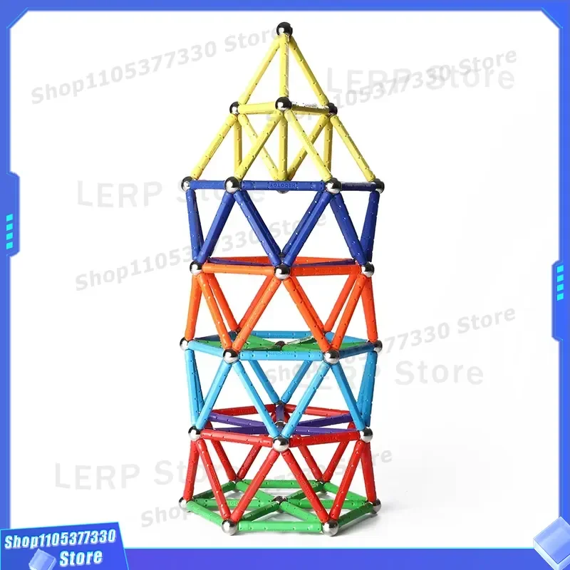 82 Piece Magnetic Building Rods Set Electronic Educational Construction Toy Plastic Model Kit For Kids Age 3 Plus New Design
