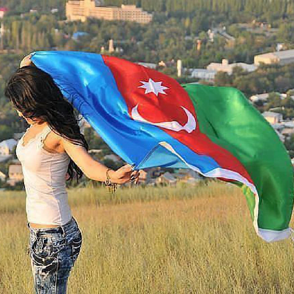 LeaFLAG 90x150 см полиэстер флаг Азербайджану подвесной флаг домашнее украшение для дома и улицы